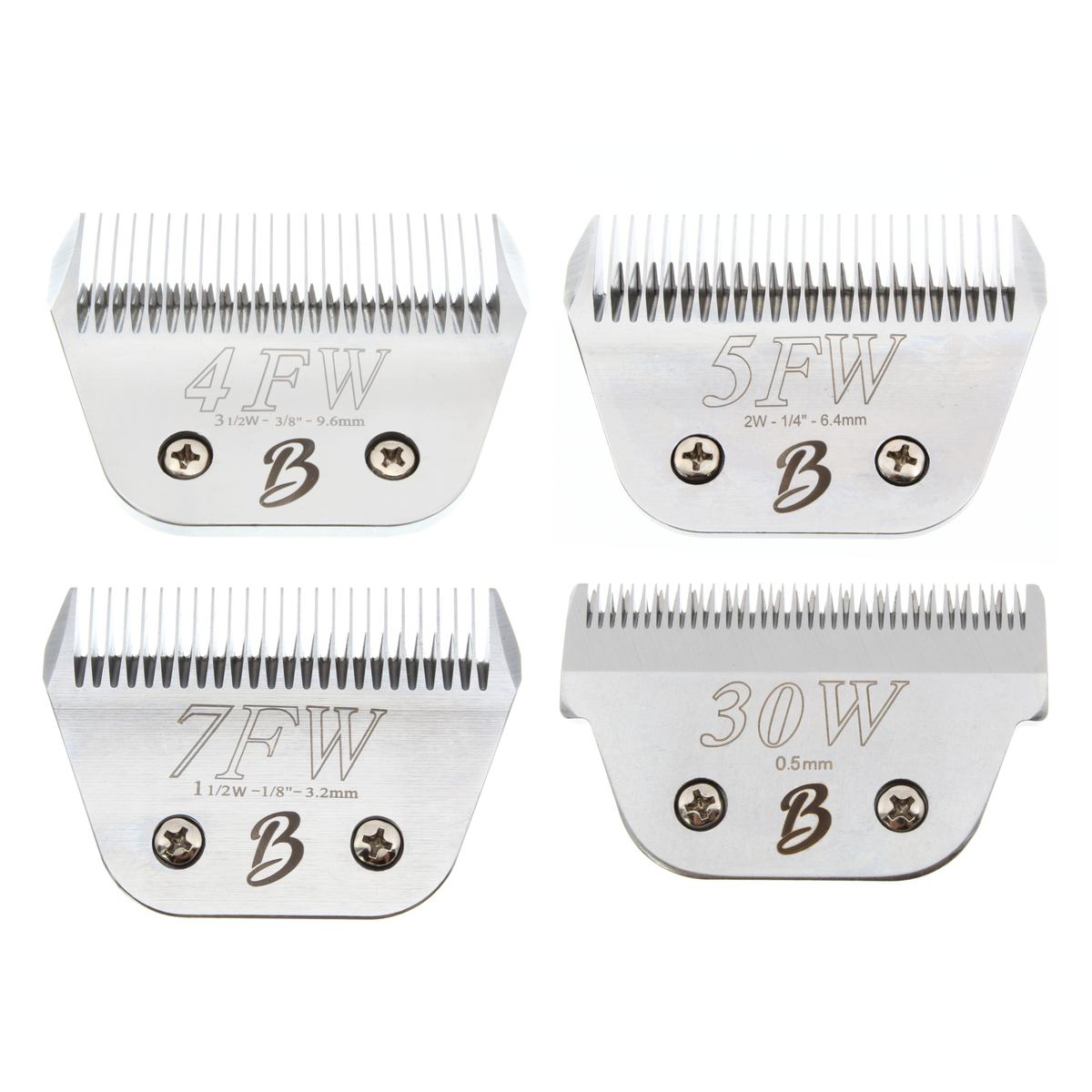 Bucchelli A-Series Wide #4FW, #5FW, #7FW and #30W Clipper Blade Bundle