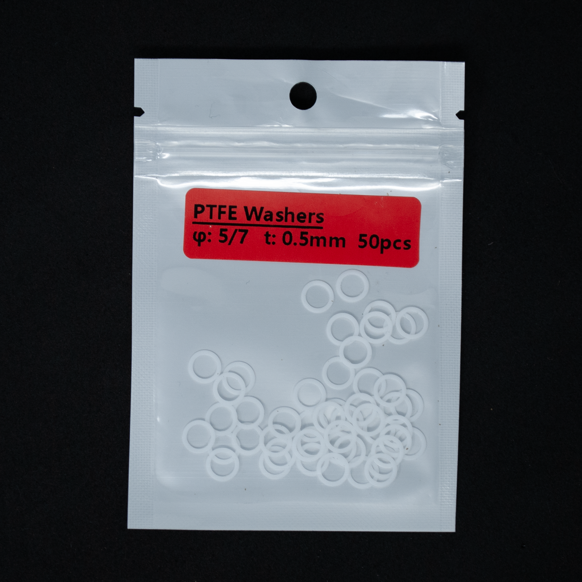 5/7 0.5mm PTFE Washers - Pack of 50