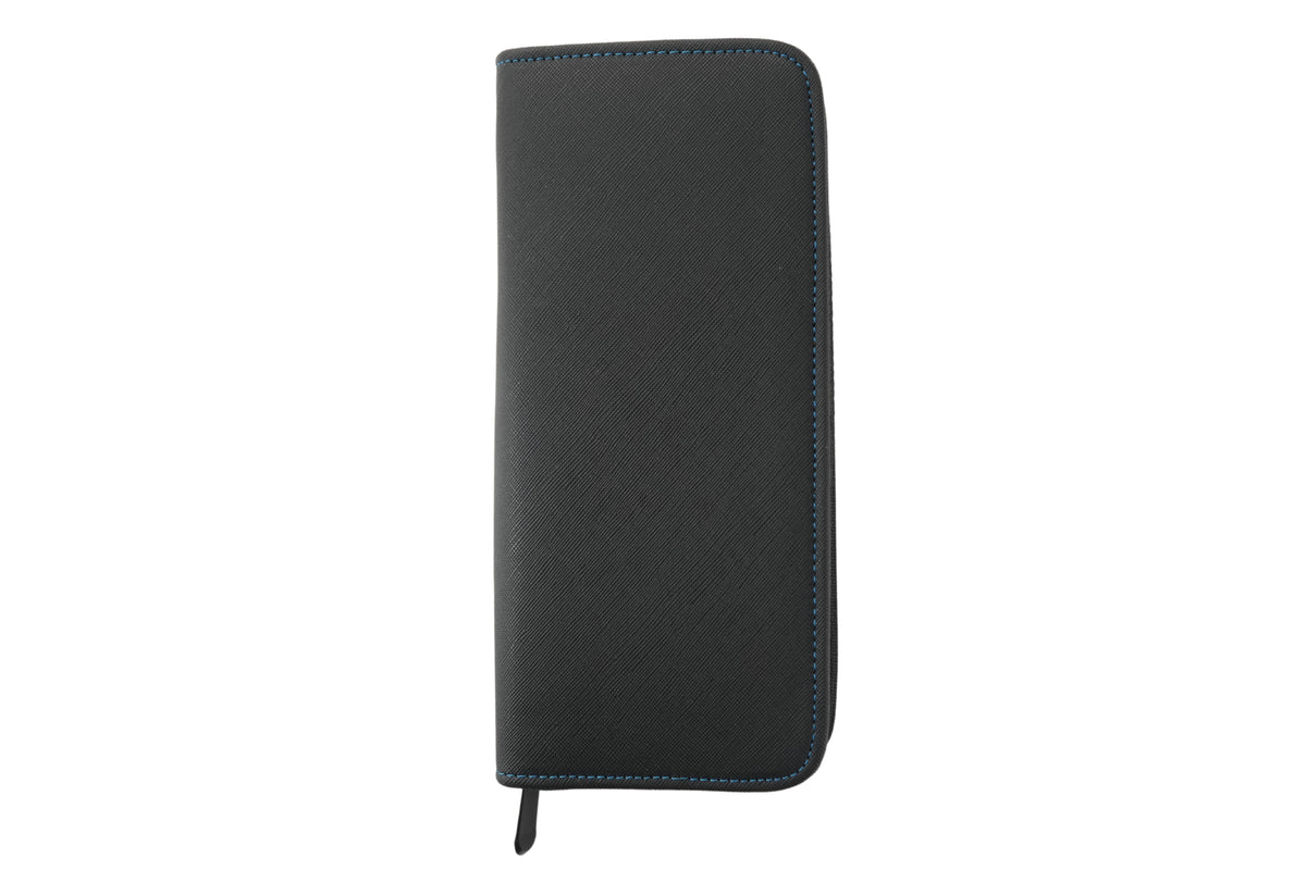 Professional Black Grooming Shear & Tool Case with Blue Stitching