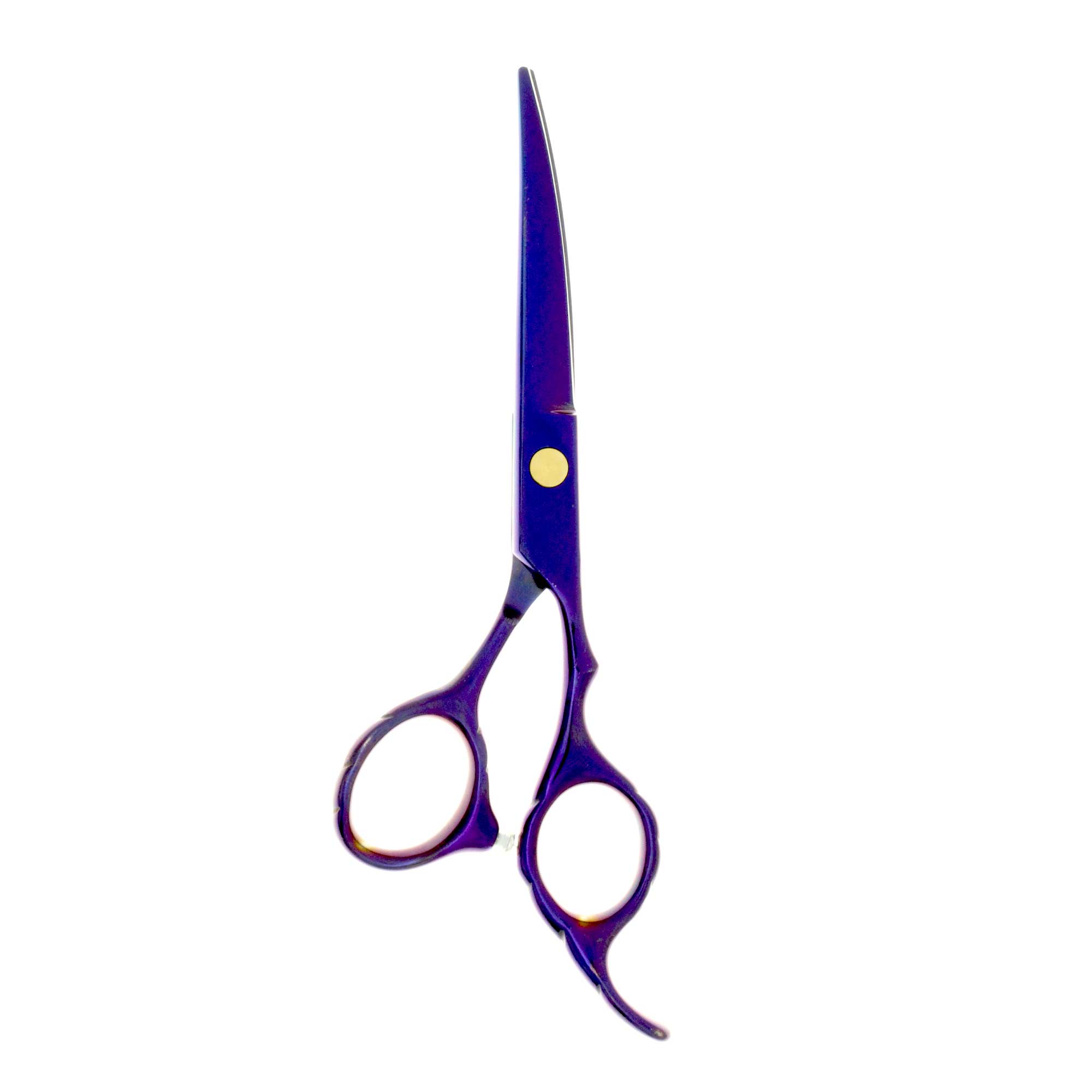 6 inch 30K60C Twilight purple comfort grip curved grooming shear