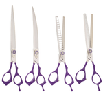 8 inch YS16P purple non-slip four piece grooming shear set